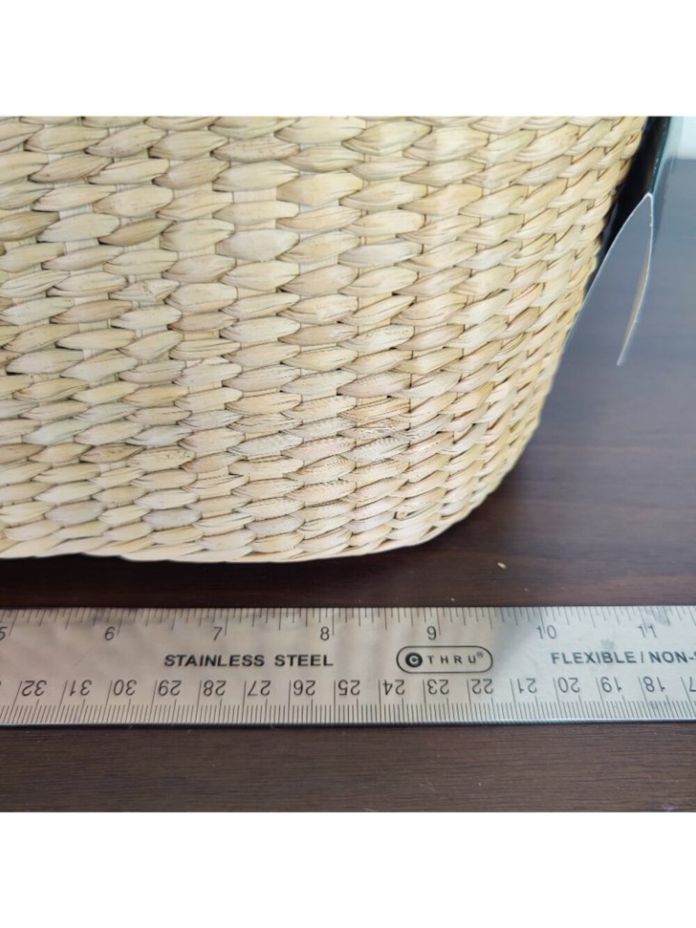 Ralph Lauren Straw Tote Bag Beige Leather Handle Basket Perfect SUMMER - Picture 8 of 11